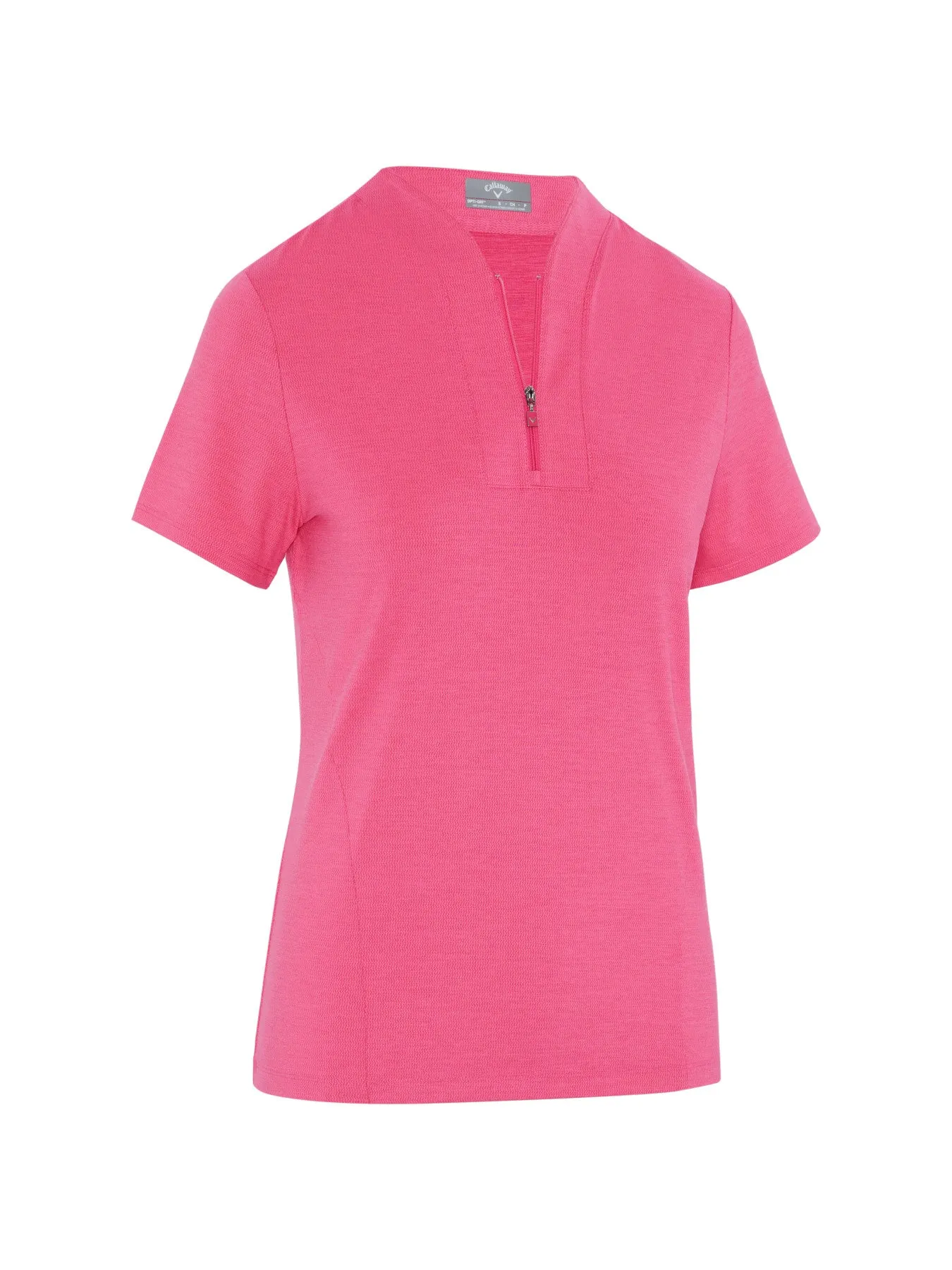 Women's Tonal Texture Heather Polo Top In Pink Peacock Heather