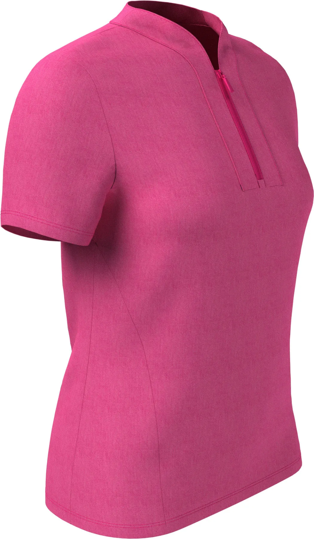 Women's Tonal Texture Heather Polo Top In Pink Peacock Heather