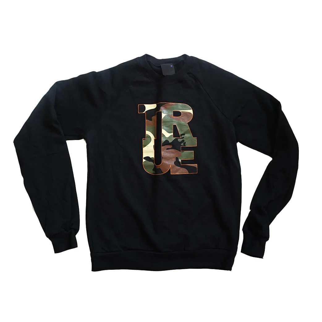 Womens True Logo Camo Crewneck Sweatshirt Black