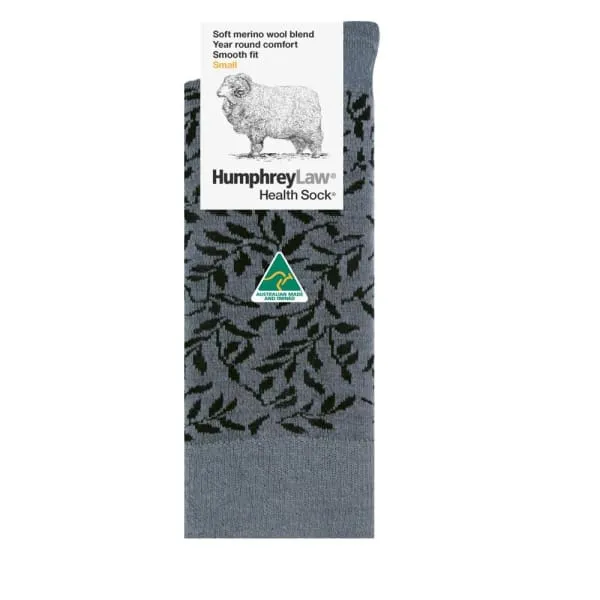 Wool Health Socks in Leaves Pattern in 5 Color Combinations