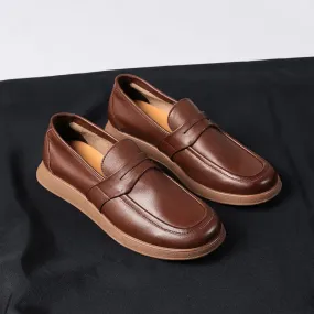 Xituodai  Men's Classic Retro Fullstrap Loafers Men Genuine Leather Casual Business Shoes Mens Comfortable Outdoor Moccasins Driving Flats