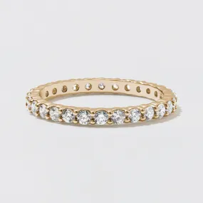 Yellow Gold Diamond Eternity Wedding Band - Polished 2mm